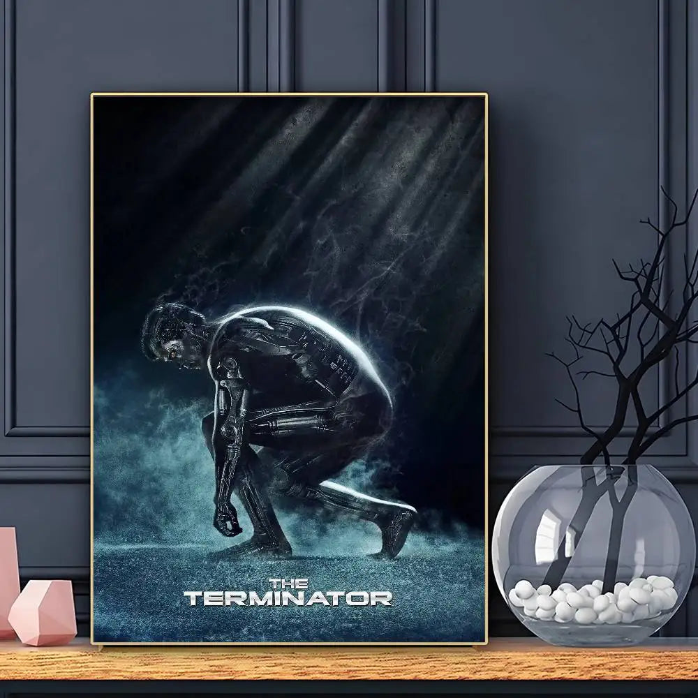 Classic Movie The Terminator Poster Sticky Wall Art Printing Waterproof Home Living Bed Room Bar Aesthetic Decor