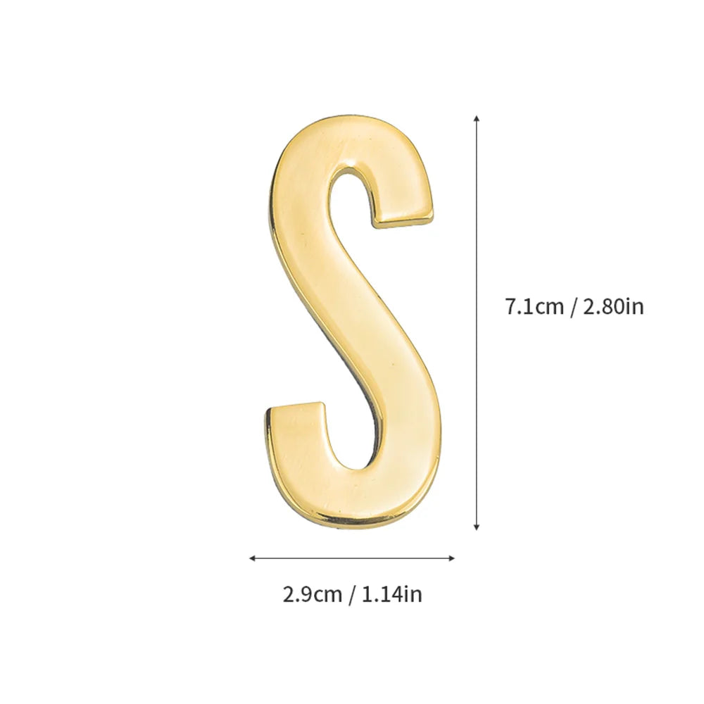 1Pcs Metal Self Adhesive House Number English Alphabet Letters for Apartment Room Door Plate Table Mailbox Number Stickers 7*3cm