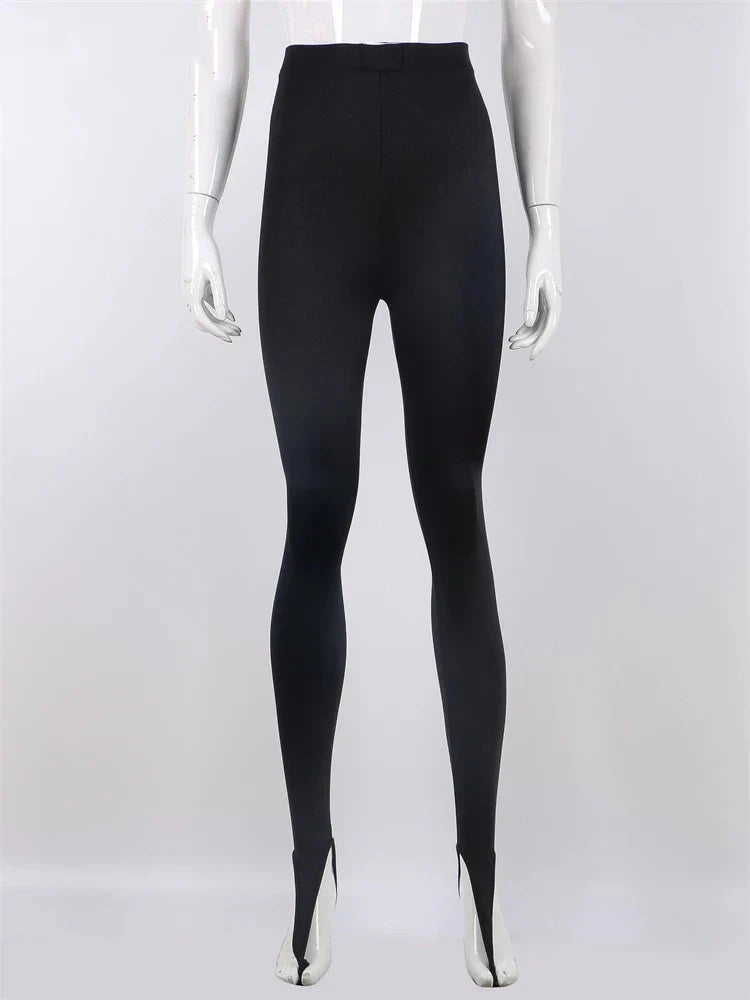 Korean Fashion Winter Black High Waisted Skinny Y2K Women Pants Sexy Glitter Casual Club 2022 Leggings Pants Long