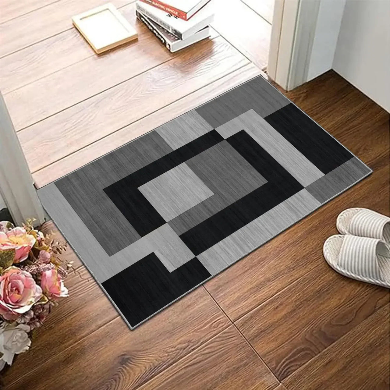 VIKAMA Geometric Style Living Room Carpet, Durable And Slip-Resistant Sofa, Coffee Table Rug, Bedroom Floor Mat, Home Decoration