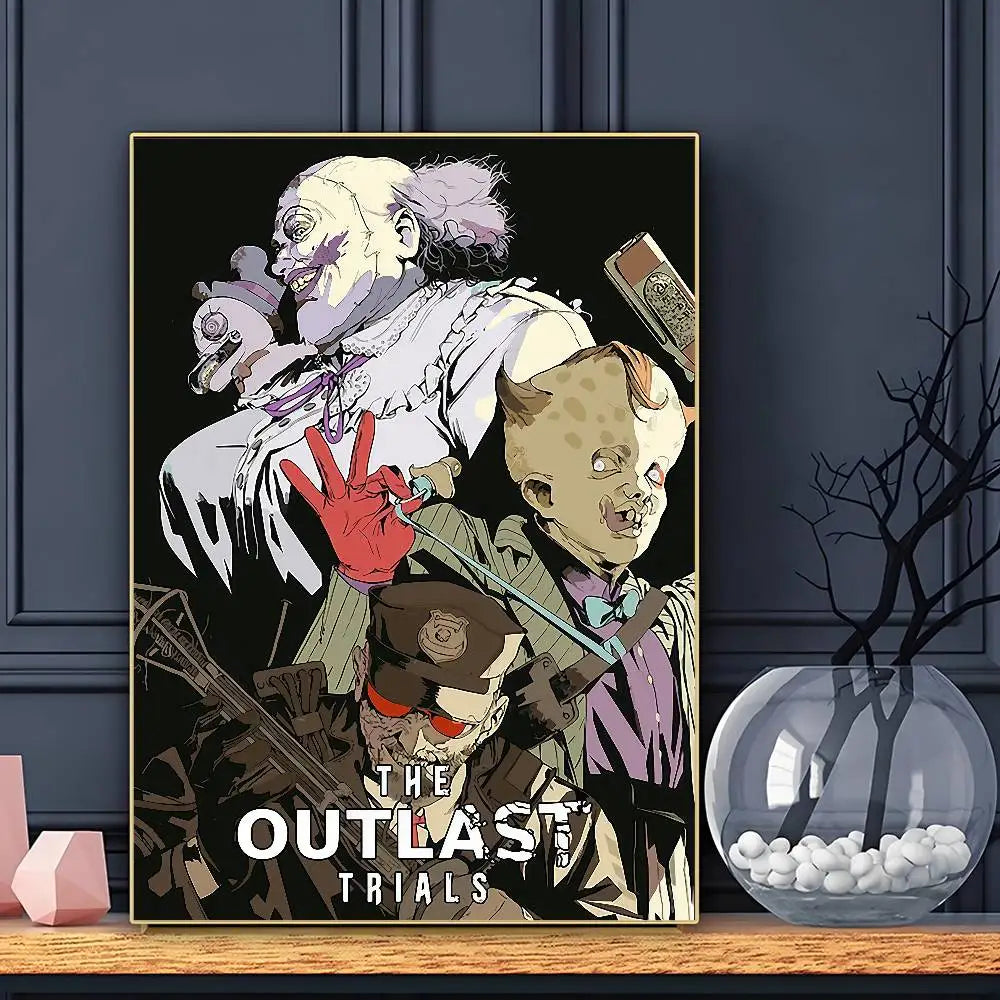 GAME The Outlast T-Trials Poster HD Art Sticky Wall Waterproof Home Living Room Bar Decoration