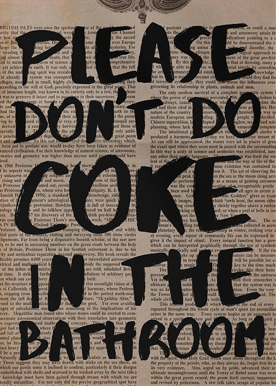 Typography Art Poster PLEASE DO NOT DANCING ON THE TABLE 70s Wall Print Trendy Quote Prints Retro Trippy Wall Art Canvas Poster