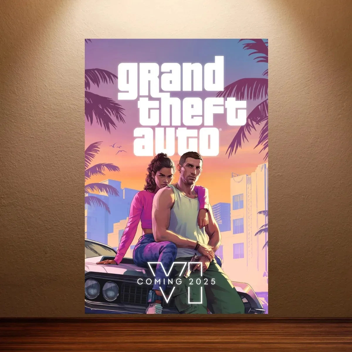 GTA 6 Poster Grand Theft Auto VI Game Poster Canvas Wall Art Painting Game Room Wall Decor Bedroom Wall Art Sticker Home Decor