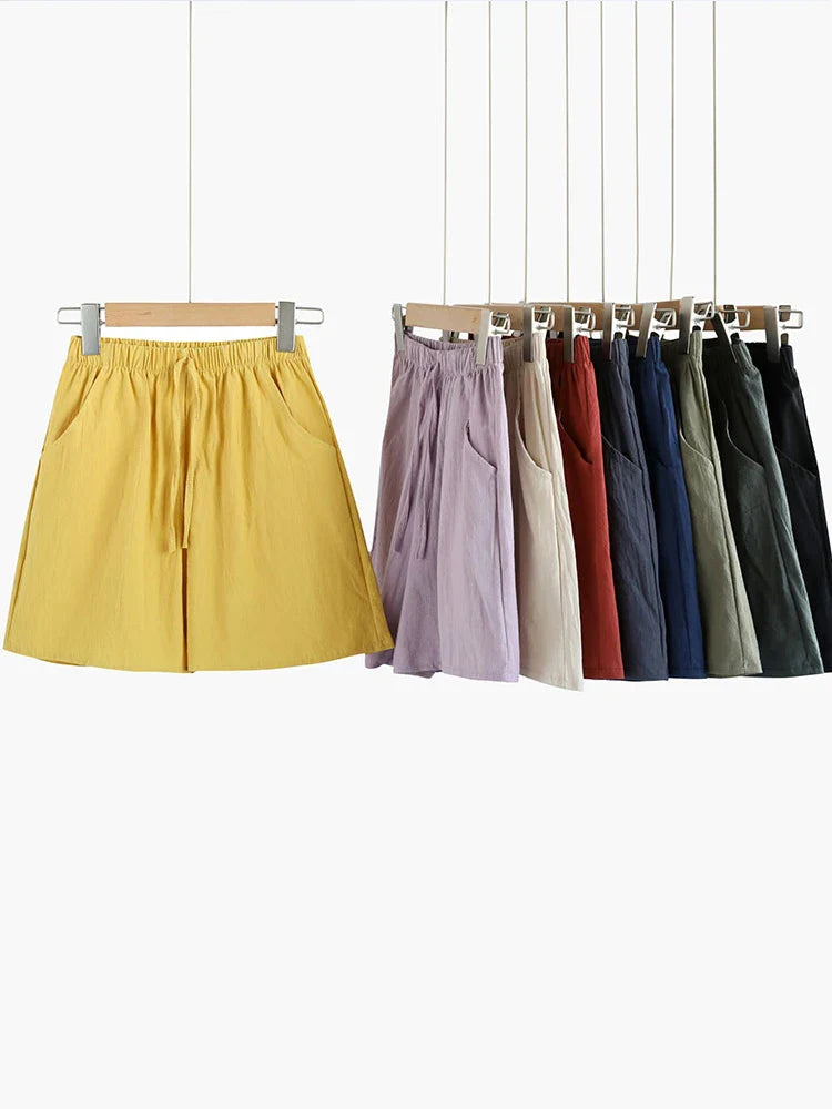 ITOOLIN Casual Linen Shorts Women Gym Workout Shorts Short Pants High Waisted Black Ladies Short Femme Women Shorts Sport Femme