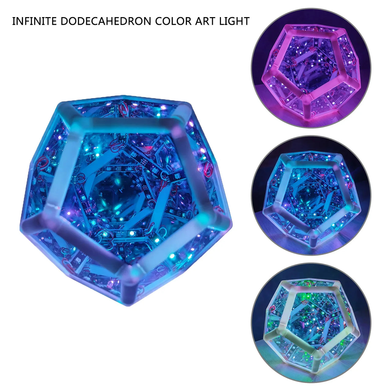 Creative Cool LED Night Light Infinite Dodecahedron Color Body Art Lamp USB Living Room Bedroom Decoration Atmosphere Table Lamp