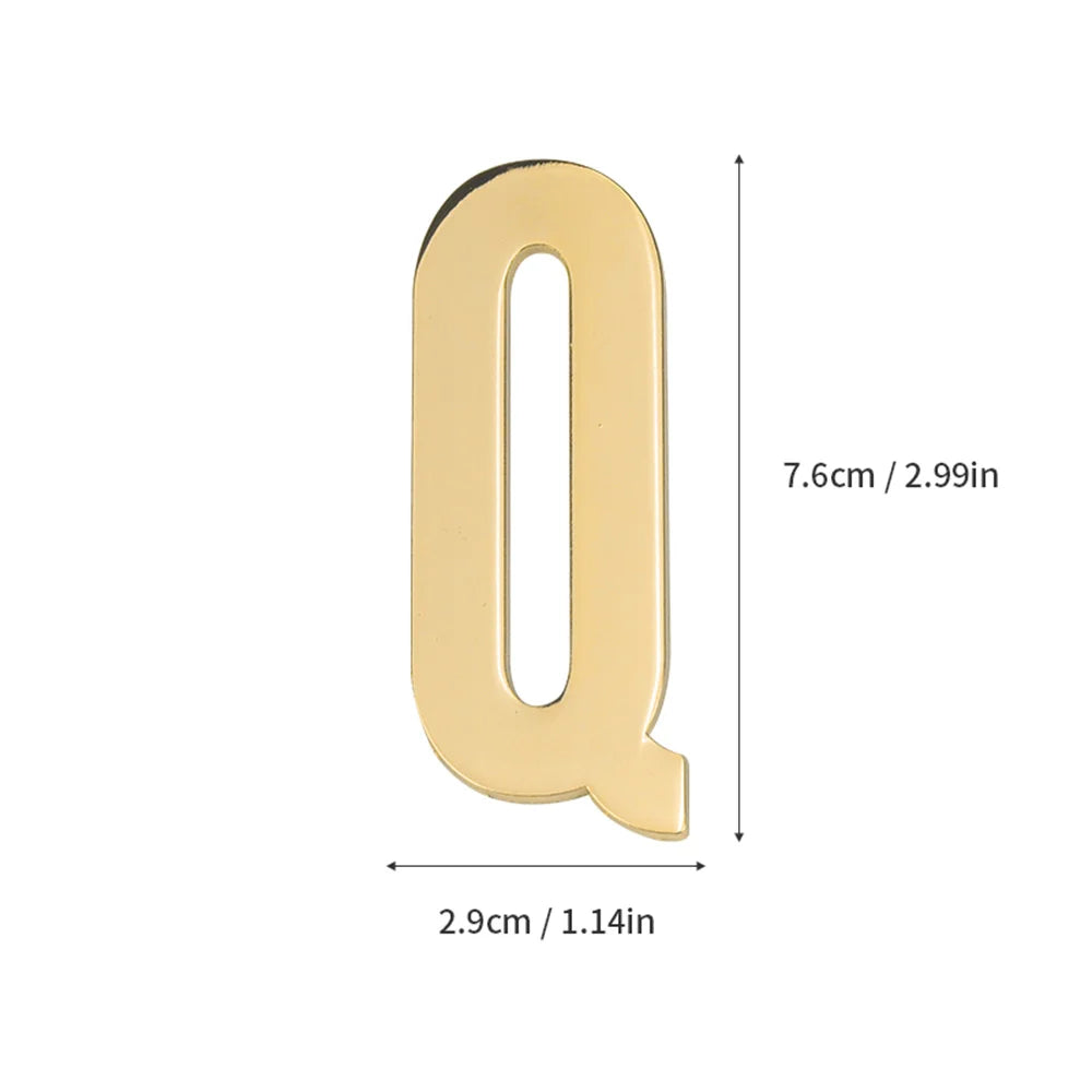 1Pcs Metal Self Adhesive House Number English Alphabet Letters for Apartment Room Door Plate Table Mailbox Number Stickers 7*3cm