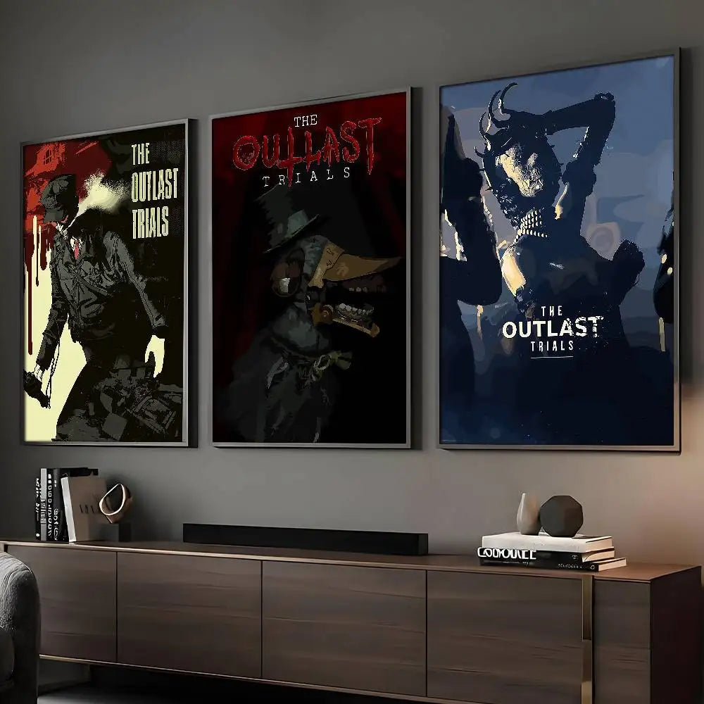 GAME The Outlast T-Trials Poster HD Art Sticky Wall Waterproof Home Living Room Bar Decoration