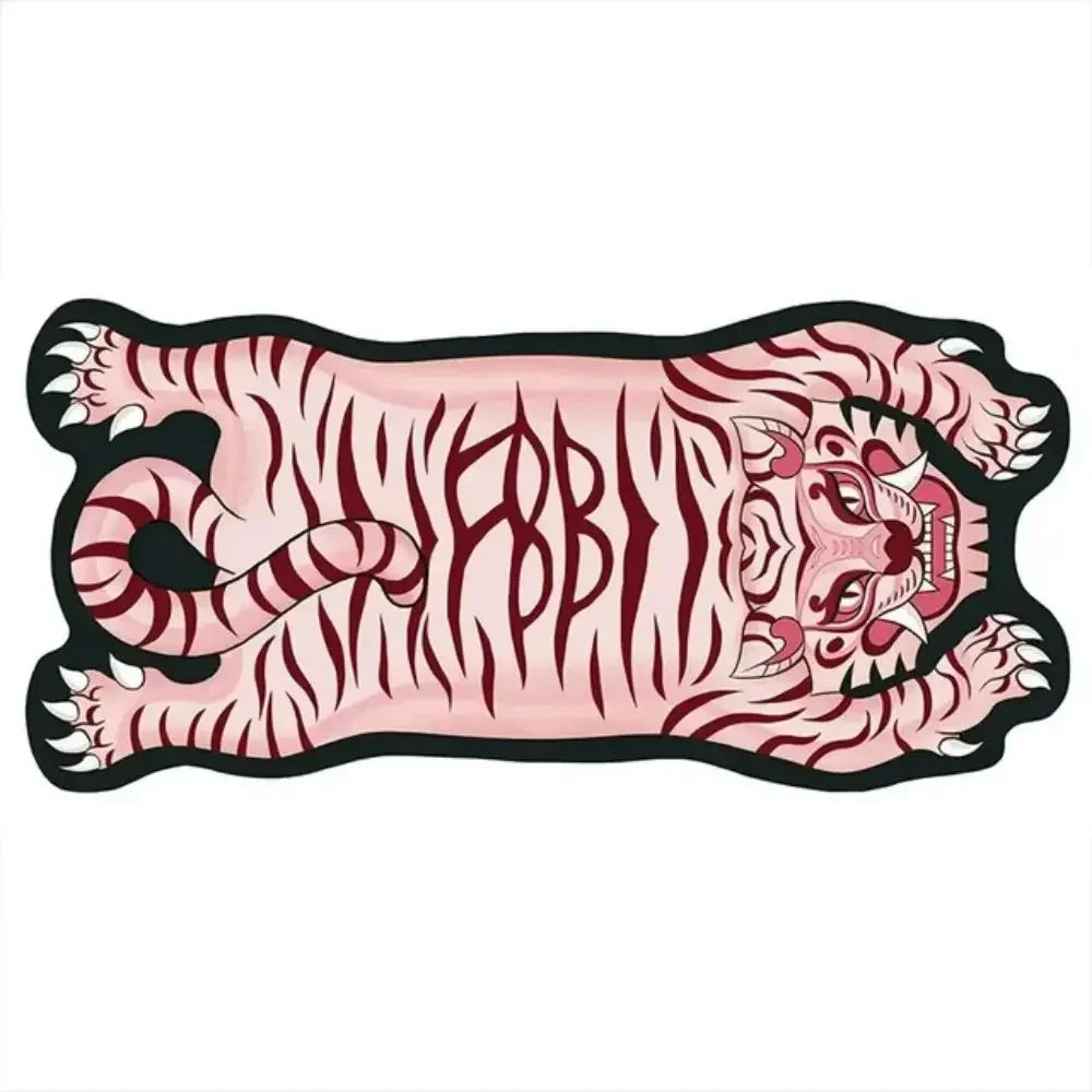 VIKAMA Tiger-Shaped Area Carpet - Non-Slip, Easy To Clean, Home Decoration, Kitchen And Bathroom Floor Mat, Entrance Door Mat