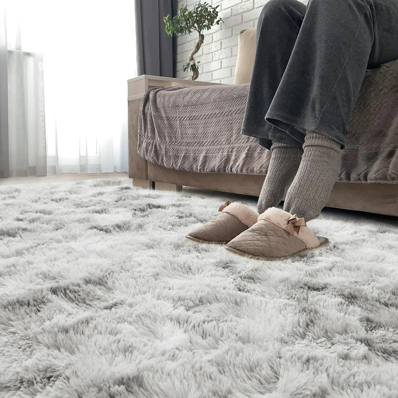 VIKAMA Living Room Area Carpet, Bedroom Children's Room Soft And Fluffy Cushion, Non-Slip Plush Floor Mat, Home Decoration
