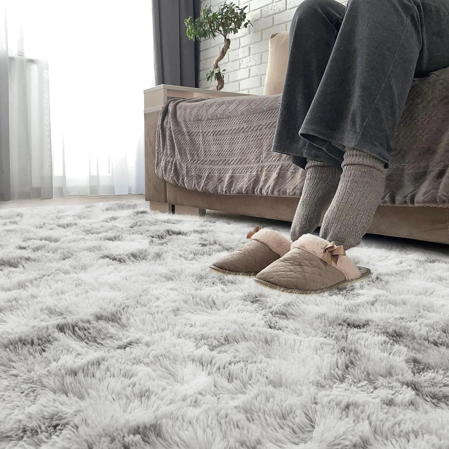 VIKAMA Living Room Area Carpet, Bedroom Children's Room Soft And Fluffy Cushion, Non-Slip Plush Floor Mat, Home Decoration