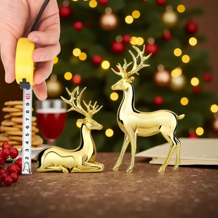 Elegant Resin Reindeer Statue Christmas Ornaments Plated Luxury Living Room Dining Table Decor Family Decor