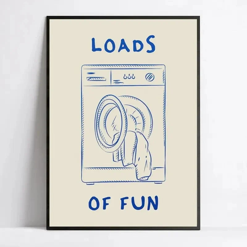 Loads Of Fun Laundry Room Canvas Retro Wall Art Prints Canvas Painting Poster Picture For Living Room Home Decor