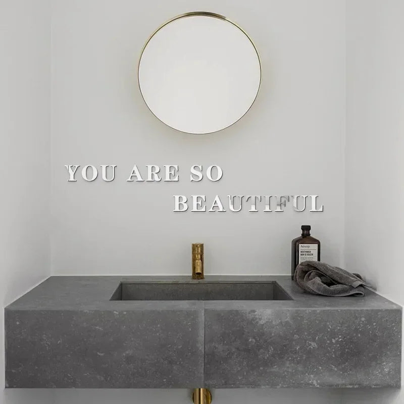 Acrylic Mirror Wall Decal 26 English Letters Personalized DIY Wallpaper Bedroom Bathroom Restaurant Decal Home Decoration