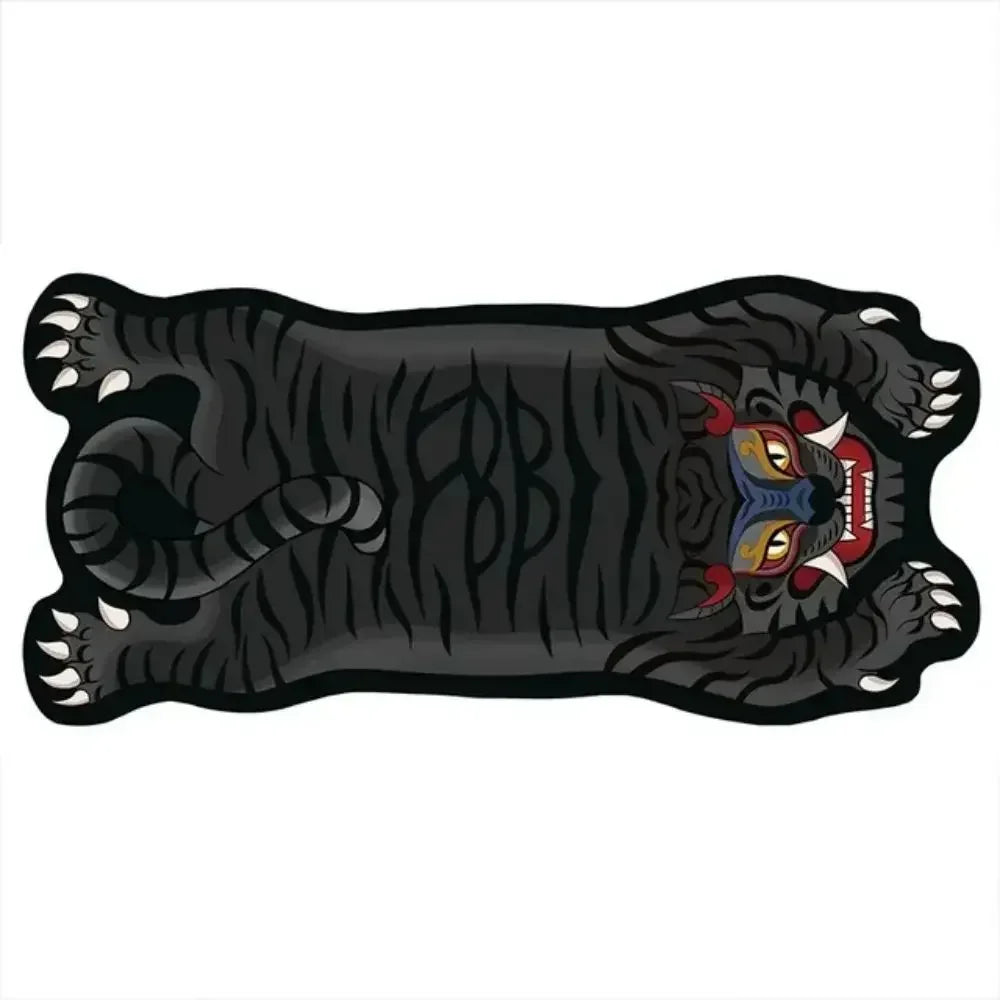 VIKAMA Tiger-Shaped Area Carpet - Non-Slip, Easy To Clean, Home Decoration, Kitchen And Bathroom Floor Mat, Entrance Door Mat
