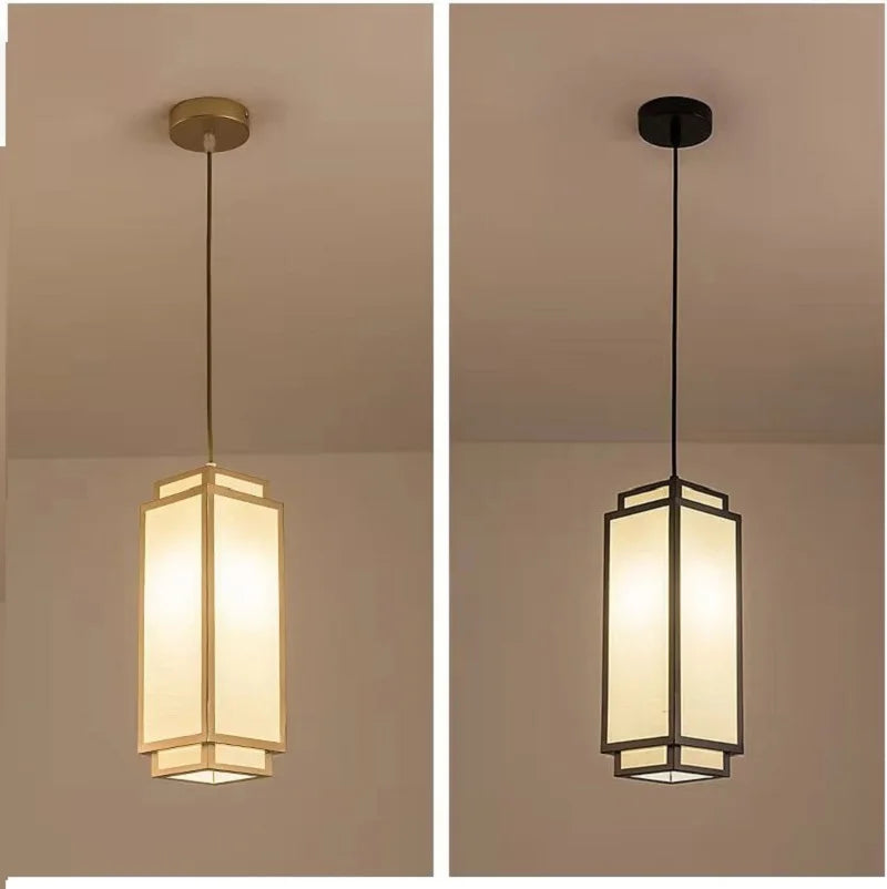 New Chinese Pendant lights for Living Room Dining Room Aisle Entrance Fabric Light Fixtures for Celling Chandelier Modern