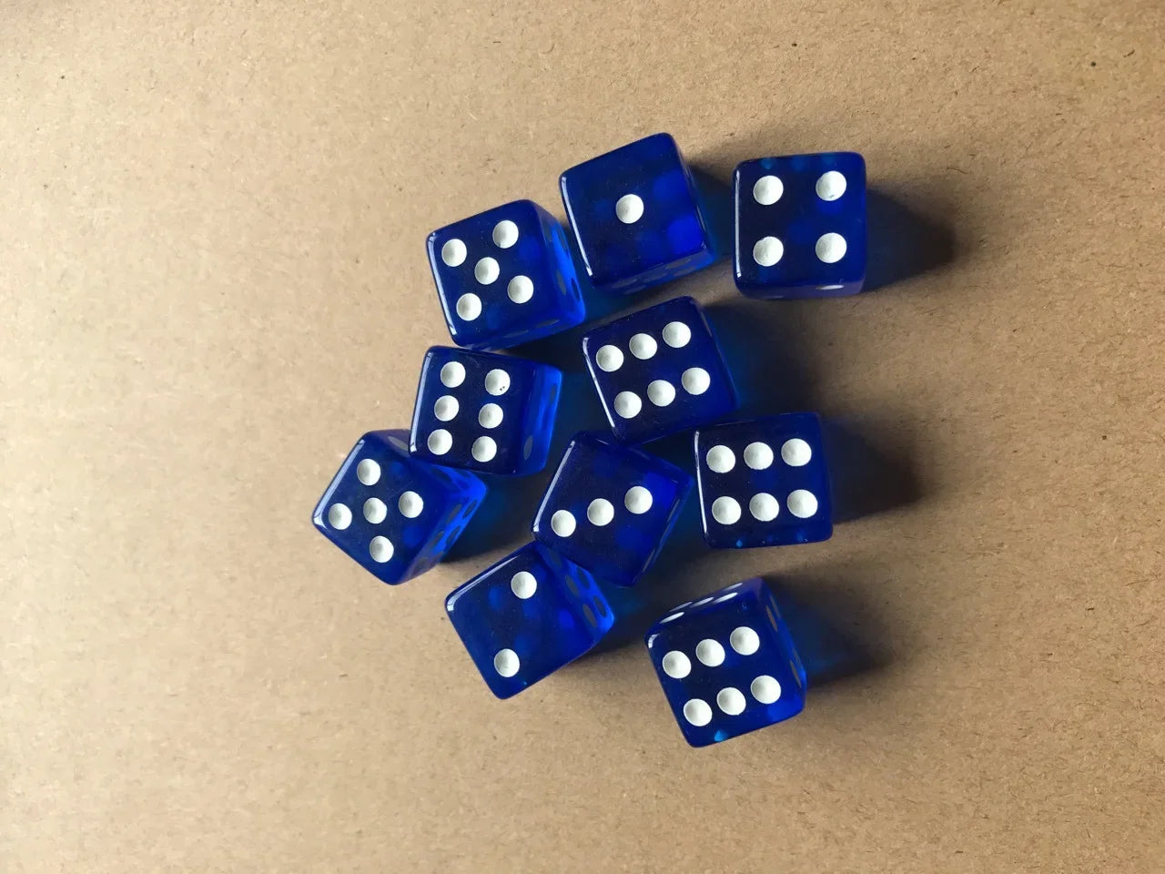 10pcs/set Transparent Dice Right Angle Dice Board Game Accessories 16mm