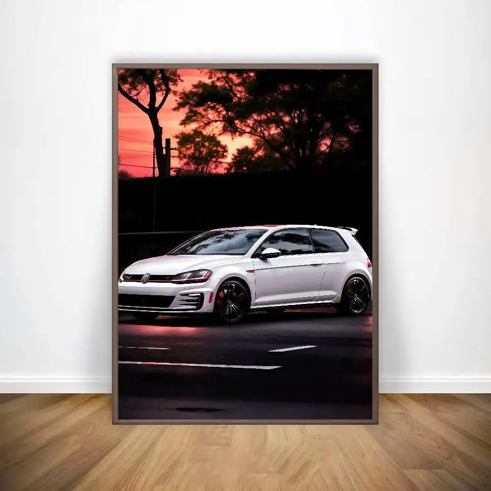 V-VW G-GolfS G-GTI SuperCar Poster Sticky Wall Art Printing Waterproof Home Living Bed Room Bar Aesthetic Decor