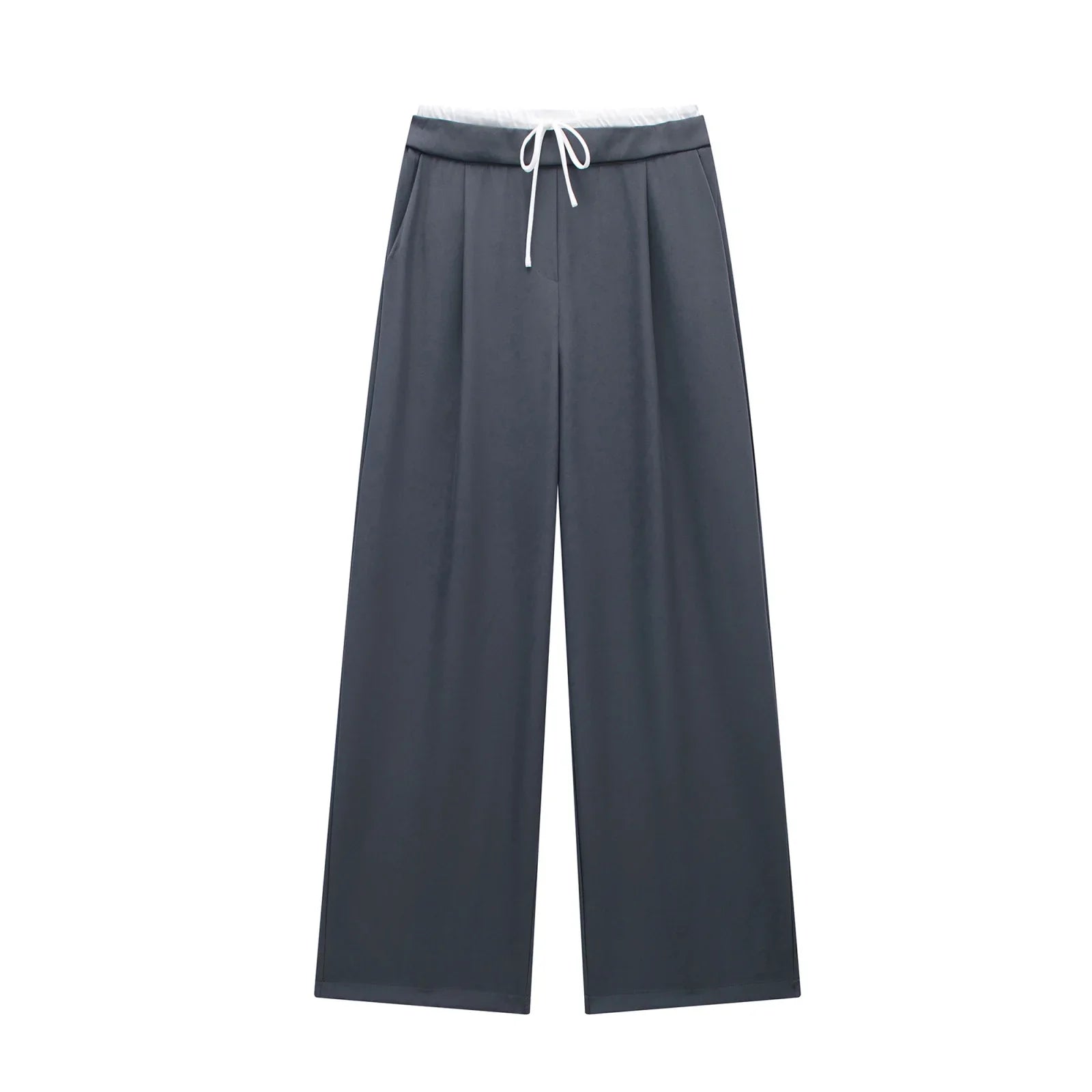 Willshela Women Fashion Solid Lace Up Side Zipper Straight Pants Vintage High Elastic Waist Female Chic Lady Trousers