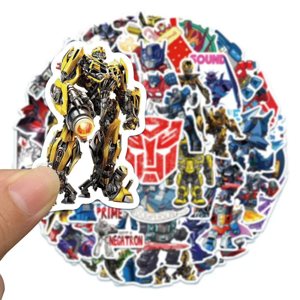 50Pcs Autobot Transformers Stickers for Laptop Motorcycle Car Skateboard Luggage Bike Waterproof Sticker Decals Kids Toys