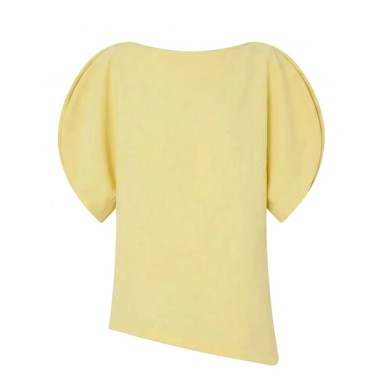 HH Women Vintage Black Short Puff Sleeve Shirts O Neck Asymmetrical Hem Blouse 2026 Spring Trend High Street Lady Chic Tops
