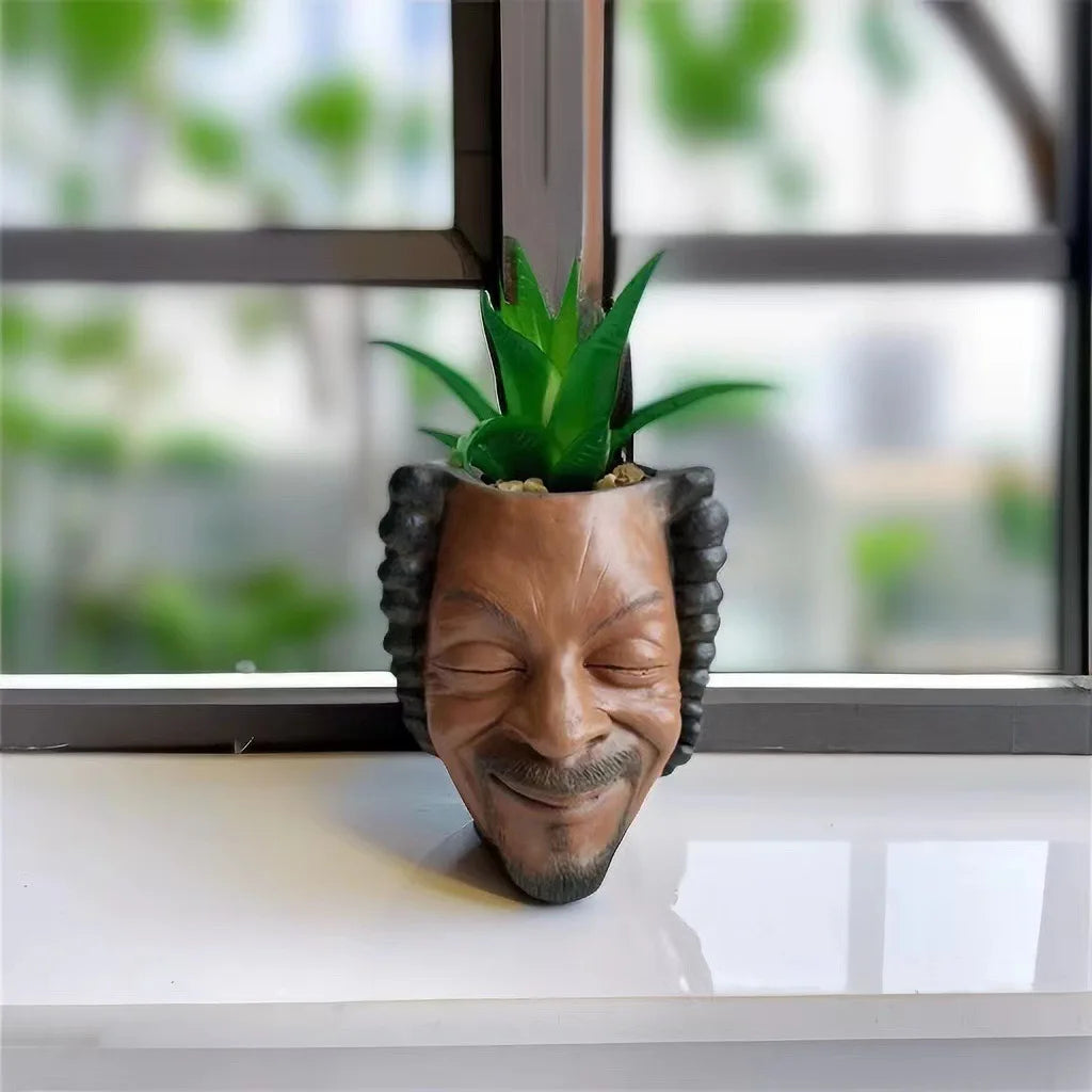 A Facial Flower Pot, Garden Flower Pot, Resin Facial Flower Pot, Succulent Flower Pot, Unique Flower Pot
