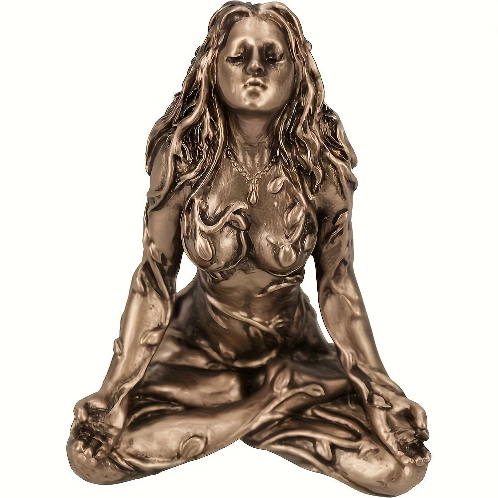 Goddess Statue, Gaia Statue, Mother Earth Nature, Moon Statue, Resin Witch Spirit Statue, Home Room Decoration, Garden Decoratio