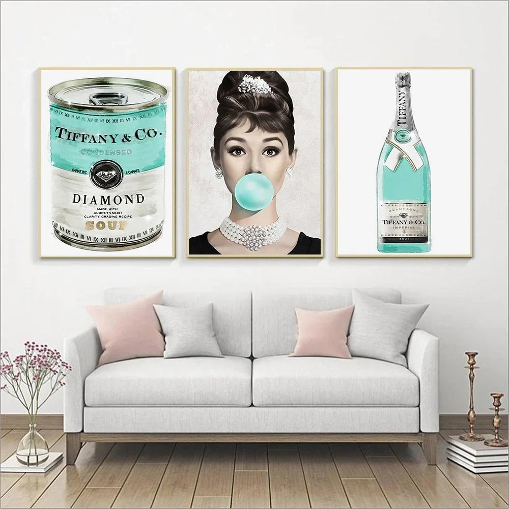 Breakfast At Tiffany's Posters And Prints Nordic Poster Audrey Hepburn Wall Art Canvas Painting Fashion Wall Pictures For Room