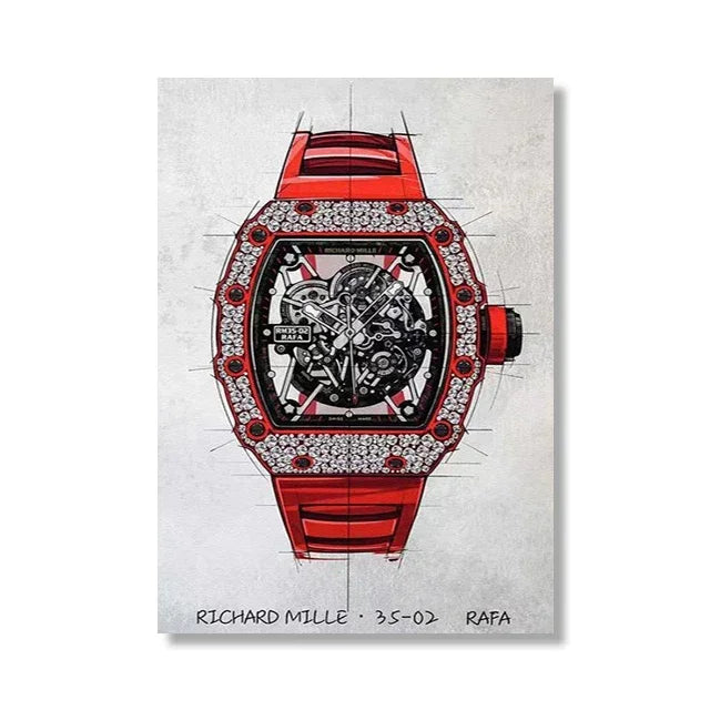 Brand Watch Line Room Living Canvas Painting Wall Art Home Decor