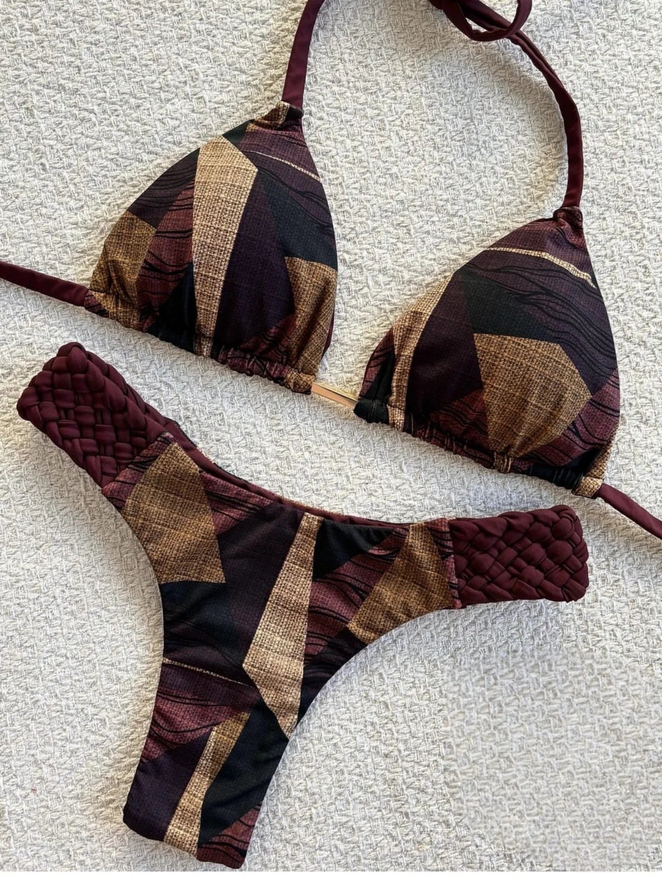 RUOTONSEPT Print Halter Mini Thong High Cut Bikini Female Swimsuit Women Swimwear Two-pieces Bikini set Bather Bathing Suit Swim