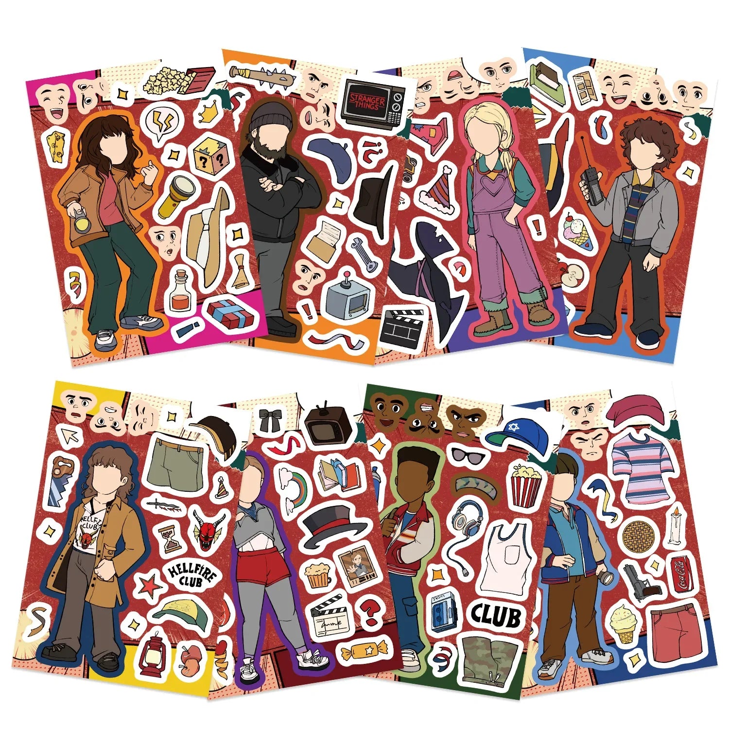 8/16/24PCS American TV Series 5 Cartoon DIY Decoration Phone Notebook Stationery Waterproof Stickers