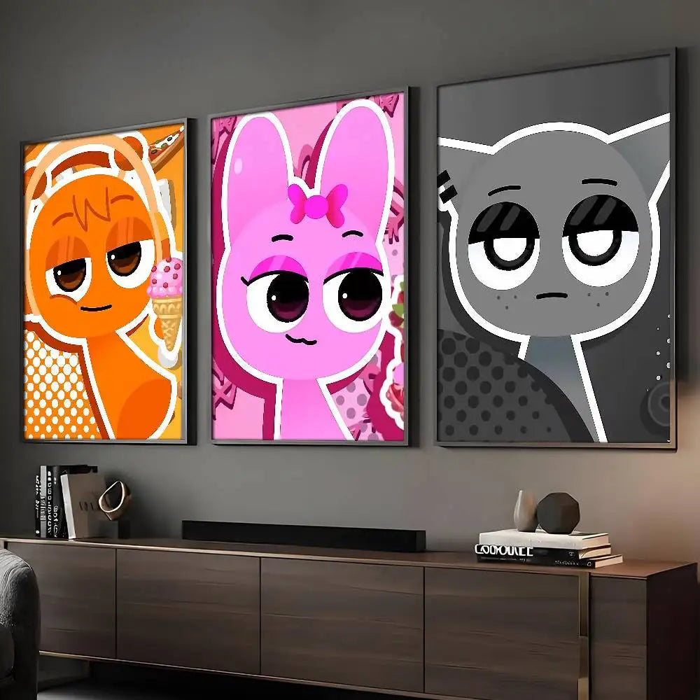 Cartoon S-Sprunkis Poster HD Posters Home Room Bar Cafe Decor Wall Art Painting Picture