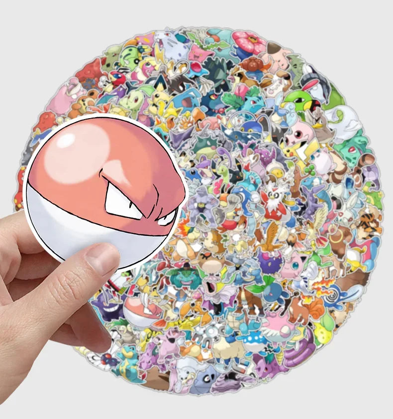 200PCS/Set Kawaii Pikachu Pokemon Stickers for Laptop Phone Suitcase Skateboard Guitar Cute Cartoon Stickers Kid Gift Toys