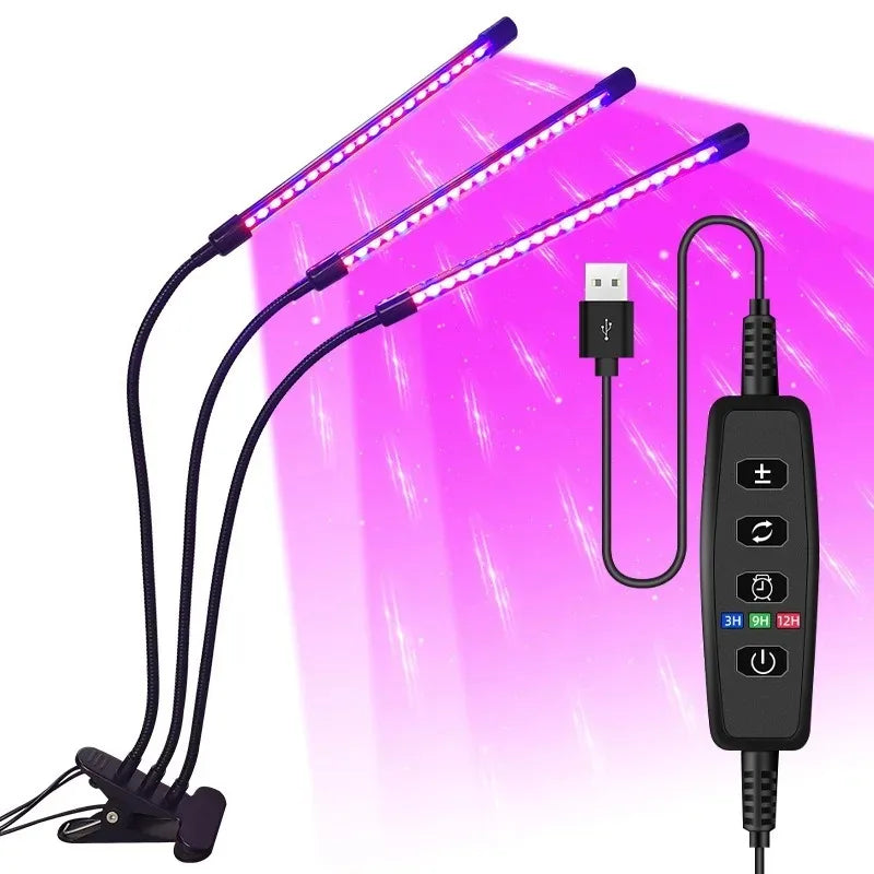 LED Plant Growth Light with 10 Levels Adjustable Brightness Full Spectrum 3H/9H/12H Timed Indoor Garden Vegetable Growth Light