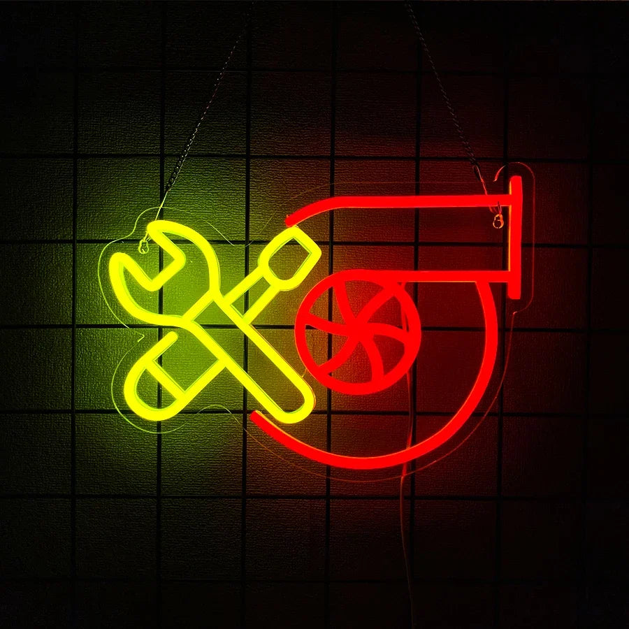Garage Series Neon Signs, Repair Tool Icons, Usb Powered, Used In Garage, Club, Bar, Parts Store, Man Cave Decor, Easy To Hang.