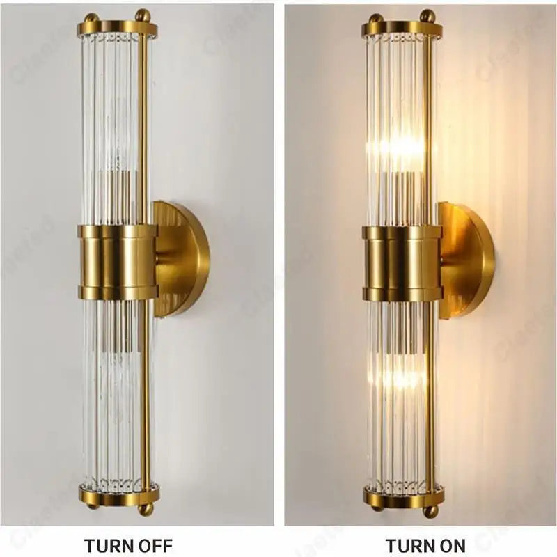 Modern Creative Simple LED European Crystal Wall Lamp Living Room Study Bedroom Bedside Decorative Lighting Lamps