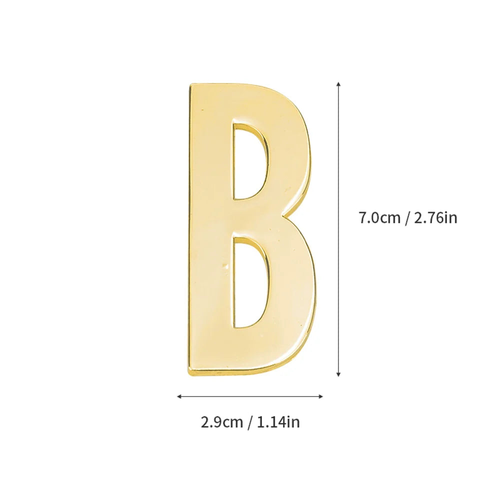 1Pcs Metal Self Adhesive House Number English Alphabet Letters for Apartment Room Door Plate Table Mailbox Number Stickers 7*3cm