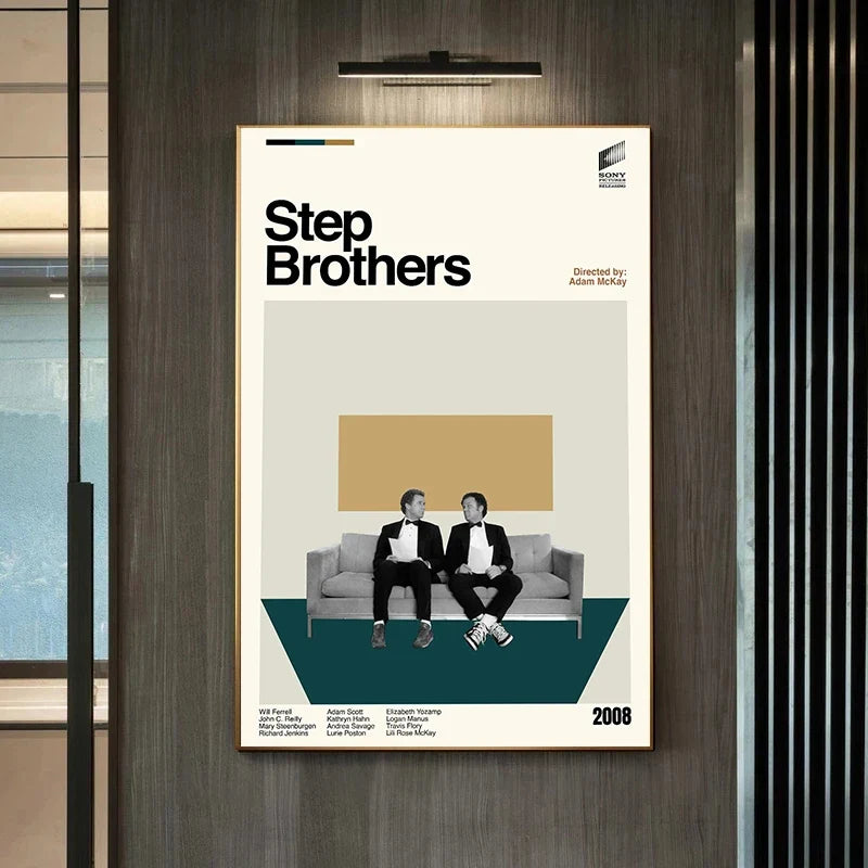 TV Series Movie Posters Set Breaking Bad Cars Fight Club Midcentury Modern Minimalist Retro Vintage Canvas Print Living Room Art