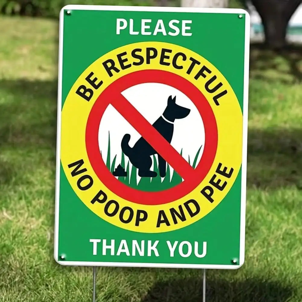 No Poop and Pee Warning Sign Outdoor Dog Metal Sign for Yard Fence Garden Wall Decor