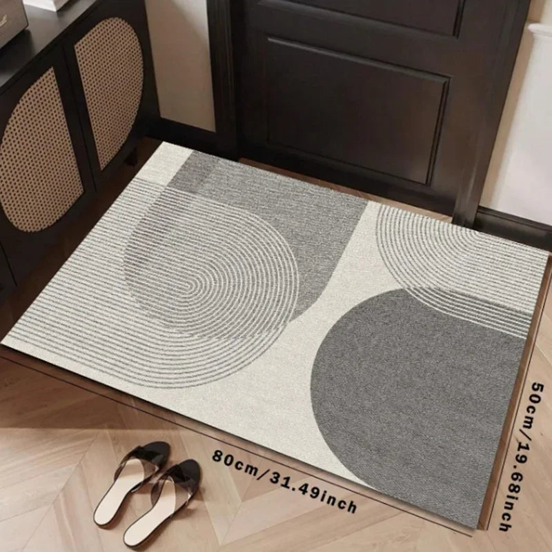 VIKAMA Minimalist Line Rug, Entrance Hallway Doormat, Kitchen And Bathroom Door Mat Stain-Resistant And Easy-Clean Home Decor