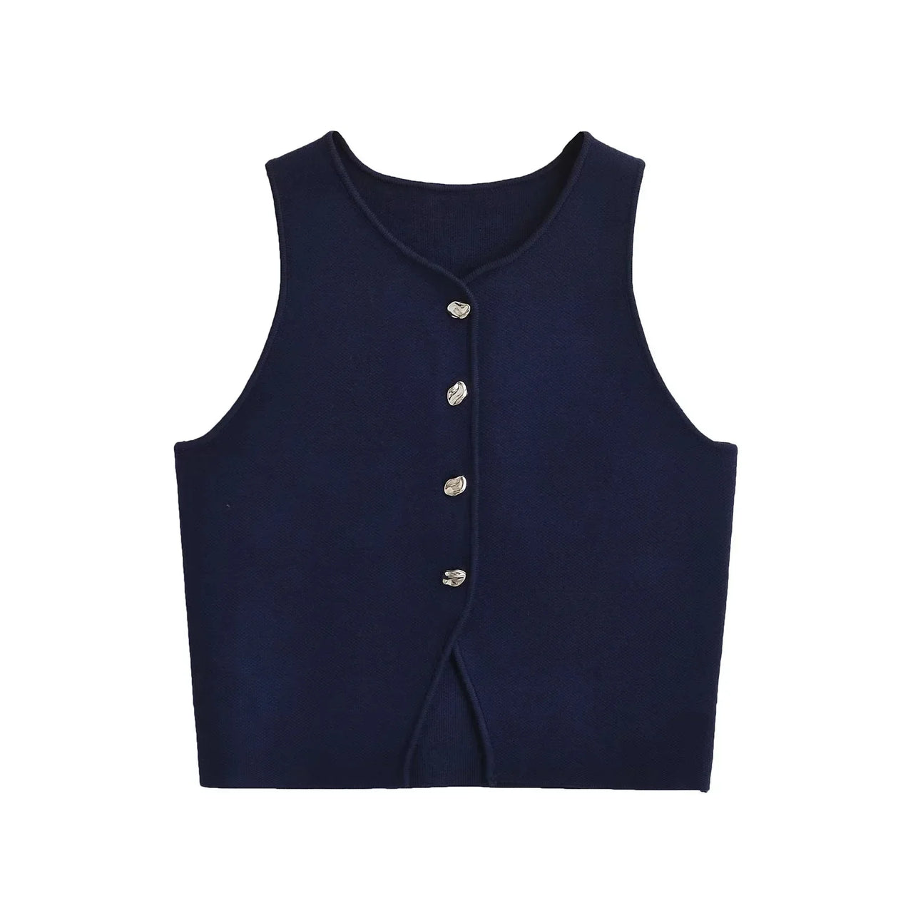 Ropa Mujer Winter 2025 New Outerwear Knit Vest Sleeveless Cropped Woman White Vest Asymmetrical Slim Sweater Vests Tops кардиган