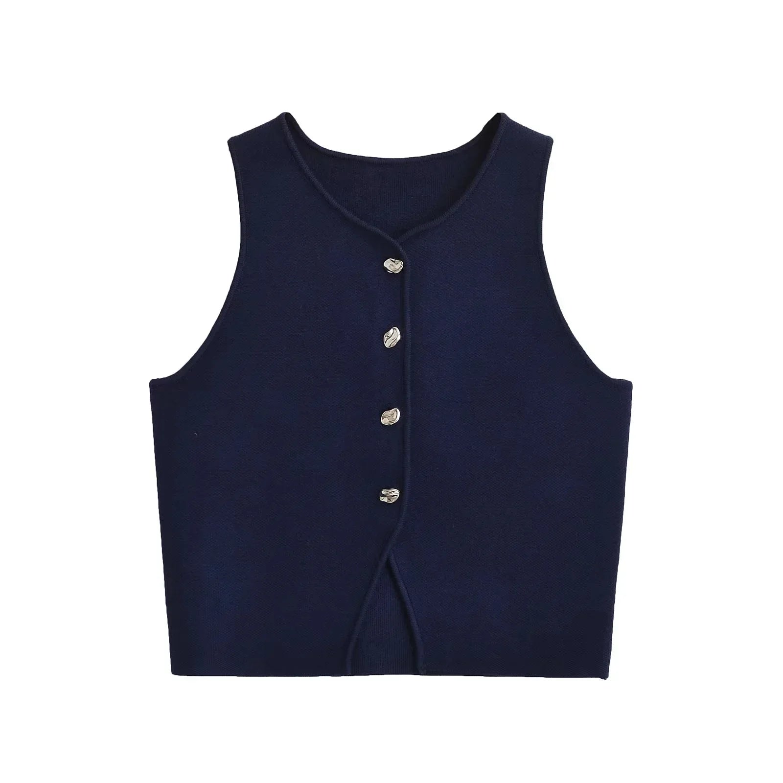 Ropa Mujer Winter 2025 New Outerwear Knit Vest Sleeveless Cropped Woman White Vest Asymmetrical Slim Sweater Vests Tops кардиган
