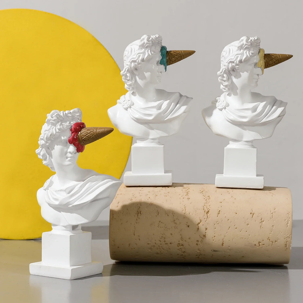 Apollo Sculpture Home Desktop Decor Portrait Resin Bust Creative Ice Cream Apollo Greek Statue For Living Room, Table Decorative