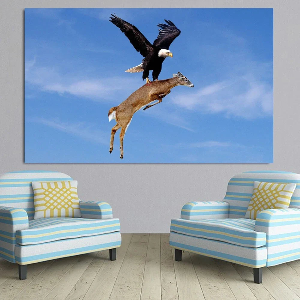 Modern Simple Wall Art Animal Eagle Roc Spreading Wings HD Canvas Print Poster Home Living Room Bedroom Decorative Painting