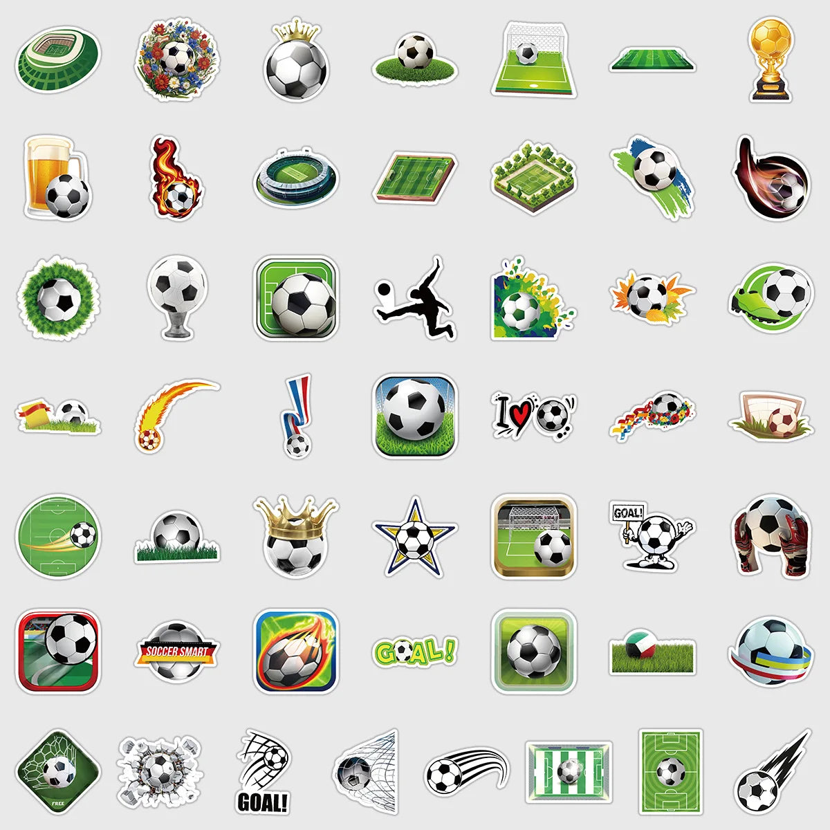 50/100PCS Football Graffiti Stickers Sports Ball Waterproof Decorative Stickers Creative Football Stationery Stickers