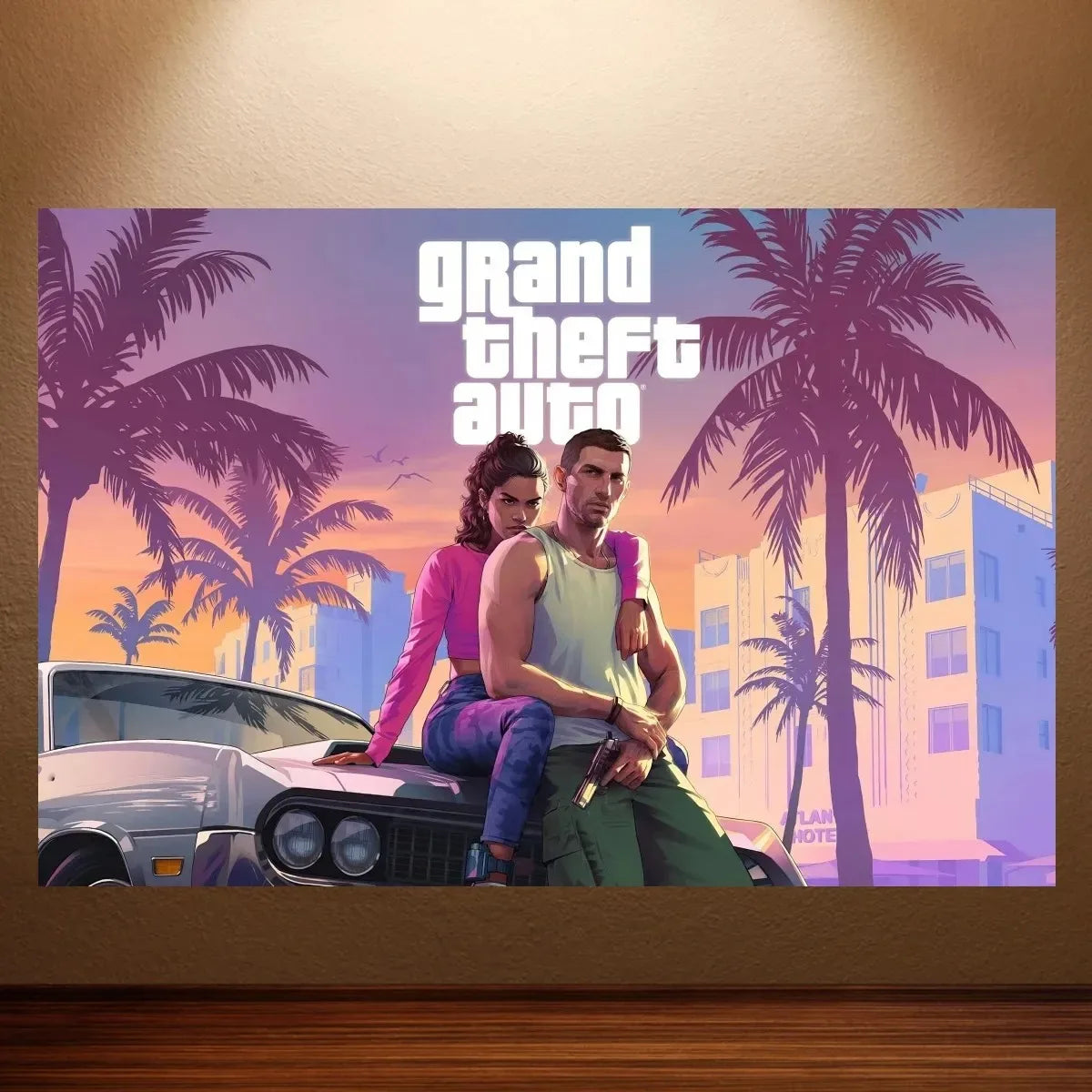 GTA 6 Poster Grand Theft Auto VI Game Poster Canvas Wall Art Painting Game Room Wall Decor Bedroom Wall Art Sticker Home Decor