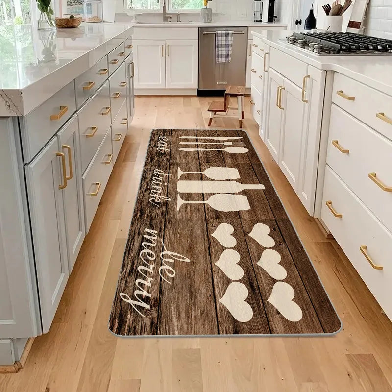 VIKAMA 1/2PCS Modern Simple Kitchen Mat Set Long Strip Absorbent Oil Absorbent Foot Mat Household Bathroom Door Mat