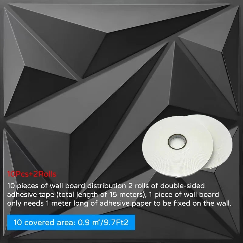 10PCS 30x30cm Wall Sticker 3D Wall Panels Indoor Wall Decoration For Living Room Bedroom Hotel Office Mural Tile-Panel-Mold