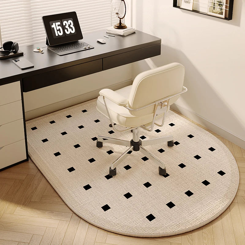 VIKAMA Study Floor Mat Computer Desk Roller Chair Swivel Chair Mat Arched Bedroom Bedside Dressing Table Carpet Home Decoration