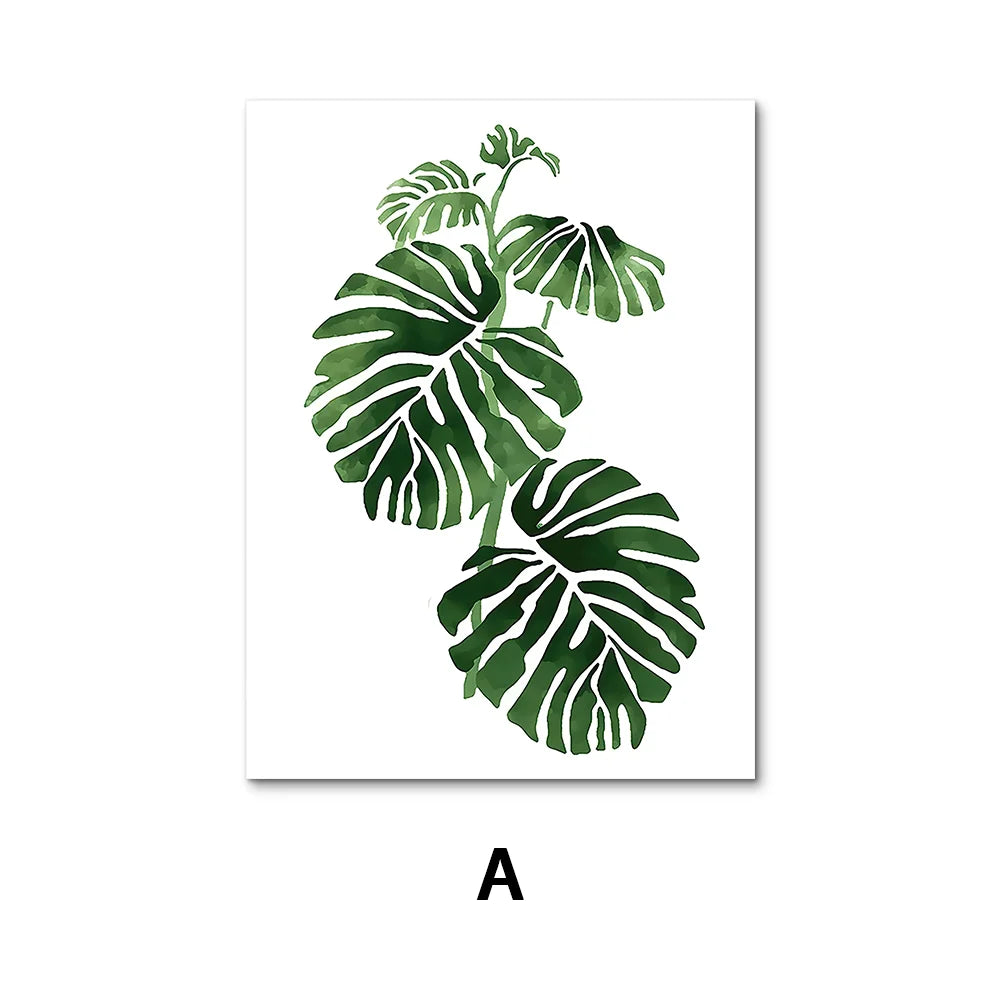 Nordic Green Plants Canvas Wall Art Monstera Fern Banana Leaf Painting Decor Living Room Bedroom Botanical Prints Hot Sale