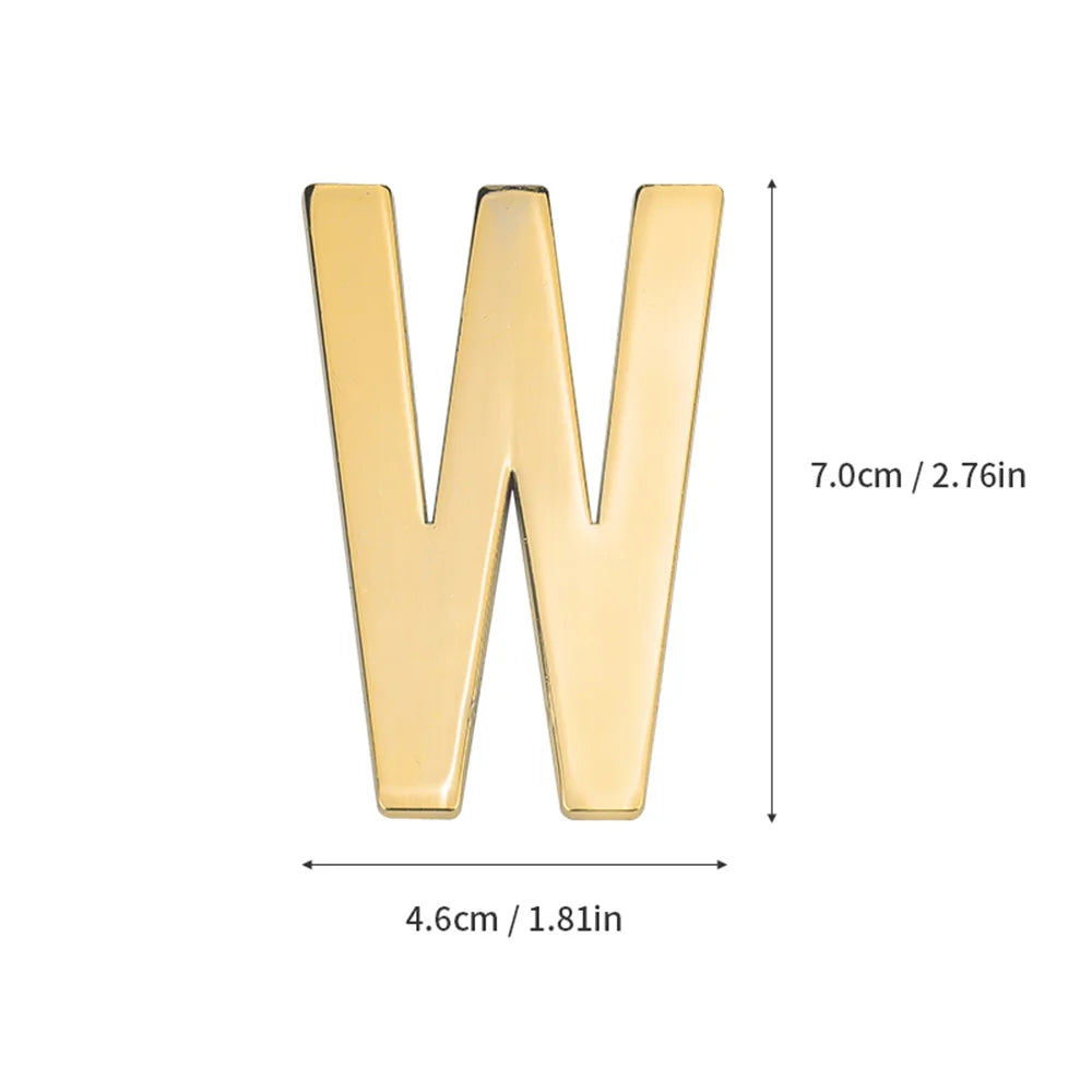 1Pcs Metal Self Adhesive House Number English Alphabet Letters for Apartment Room Door Plate Table Mailbox Number Stickers 7*3cm